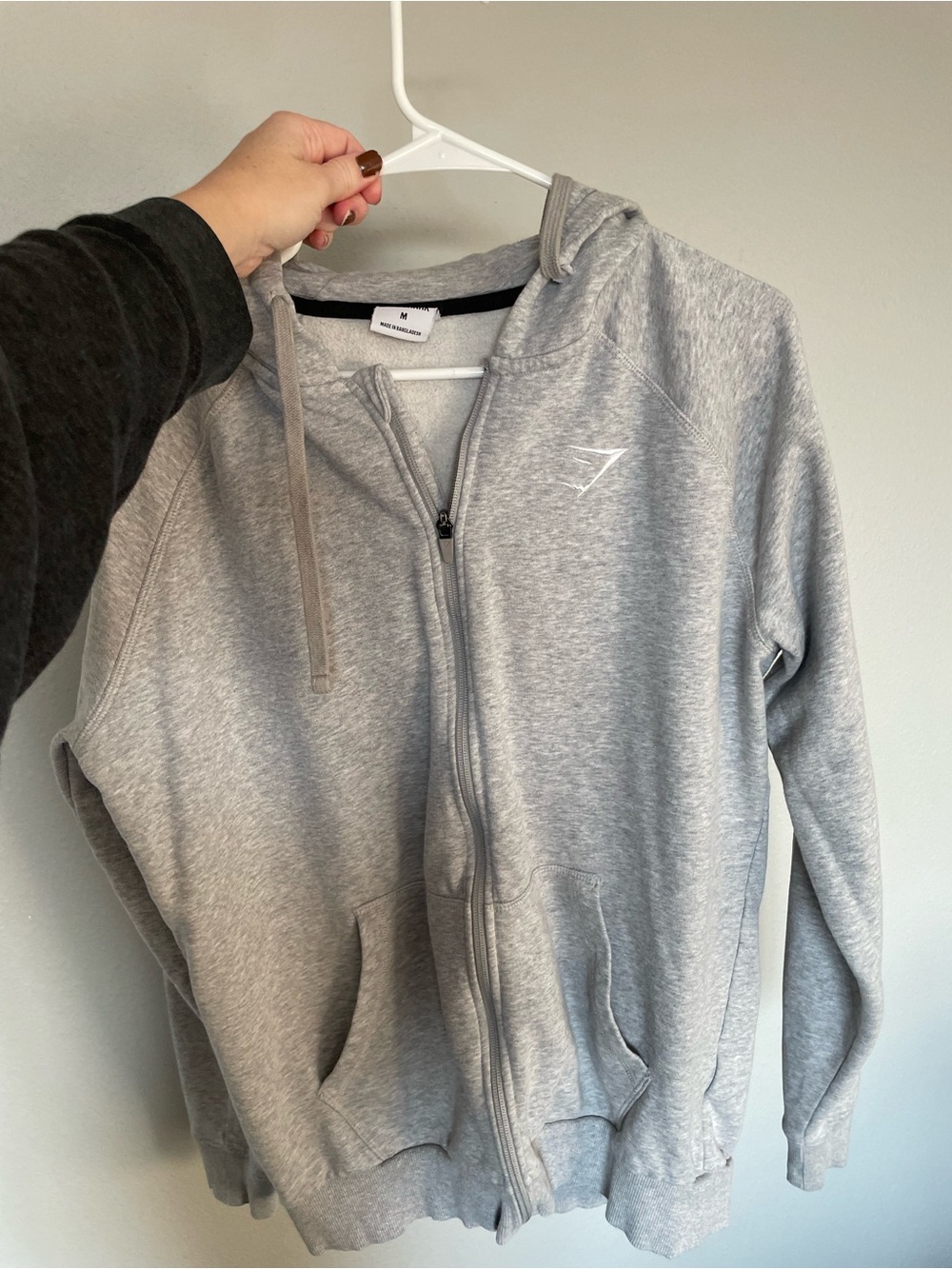 Gymshark Light Gray Full-Zip Hoodie